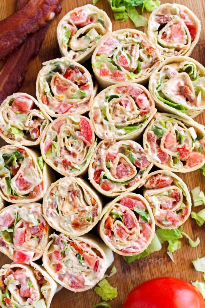 bacon lettuce tomato pinwheels 2